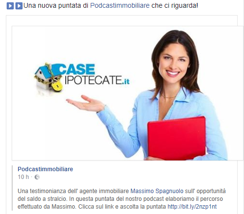 Una testimonianza dell' agente immobiliare Massimo Spagnuolo sull' opportunità del saldo a stralcio. (Audio).