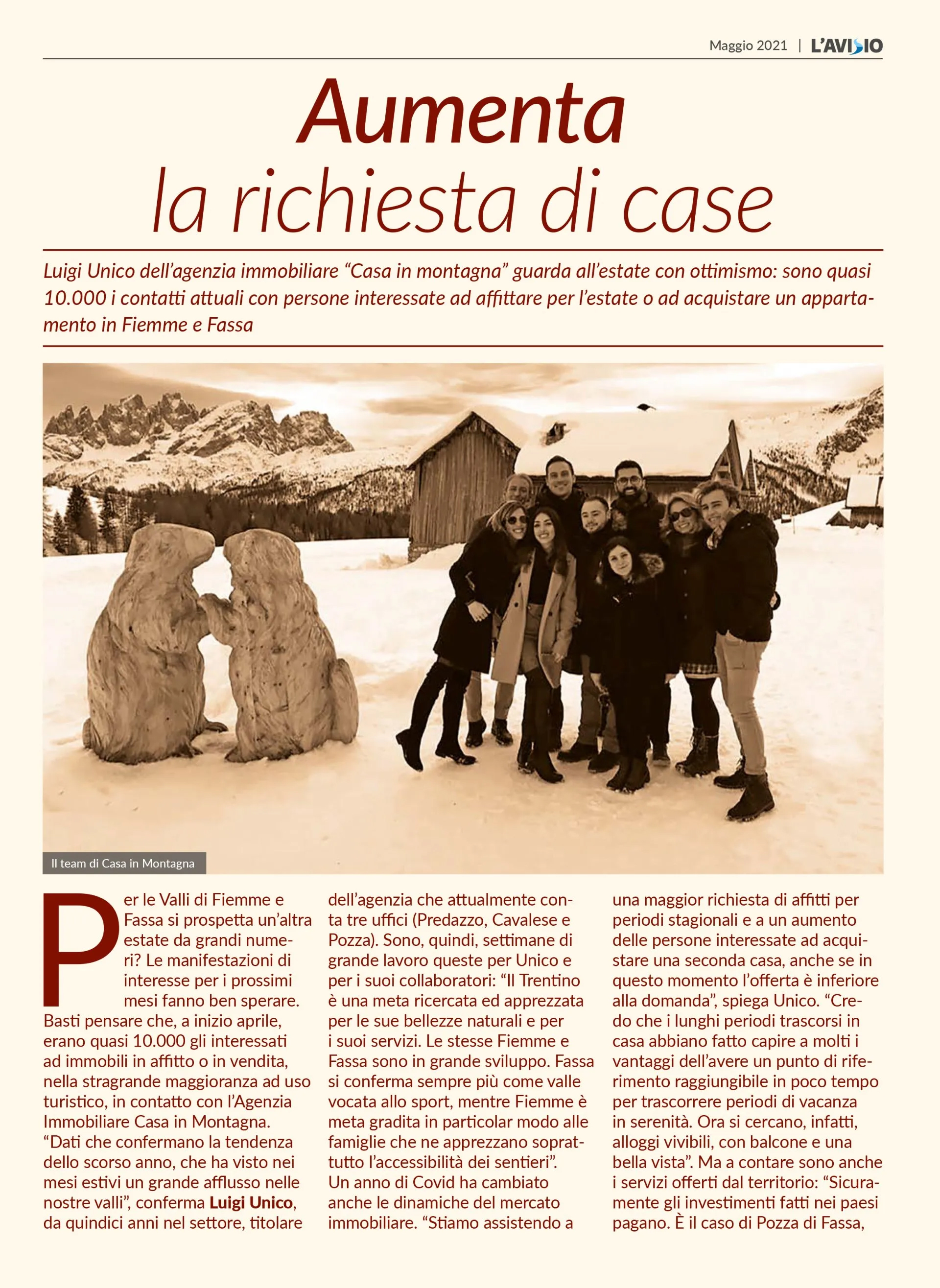 L'Avisio intervista Casa in Montagna